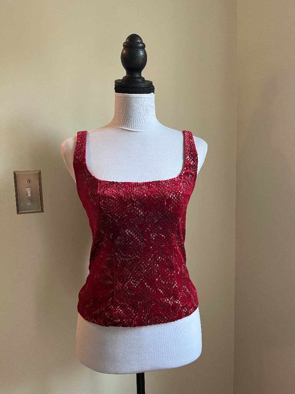 Vintage Betsey Johnson Snake Print Tank Top, Size Small